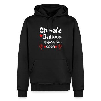 Vintage Chinese Spy Balloon China's Surveillance - Sweat à capuche Premium bio Homme - noir - Devant - Nico (187cm)