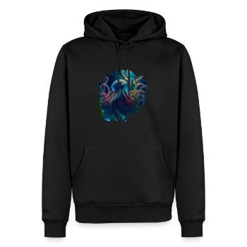 Meereslebewesen, großer Oktopus - Männer Premium Bio Hoodie - Schwarz - Vorne - Nico (187cm)