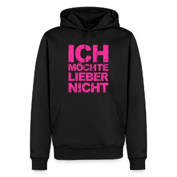 Bartleby der Schreiber - Ich möchte lieber nicht - Männer Premium Bio Hoodie - Schwarz - Vorne - Nico (187cm)