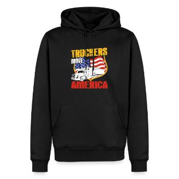 Truckers Move America Trucking Art Trucker Lover - Men’s Premium Organic Hoodie - black - Front - Nico (187cm)