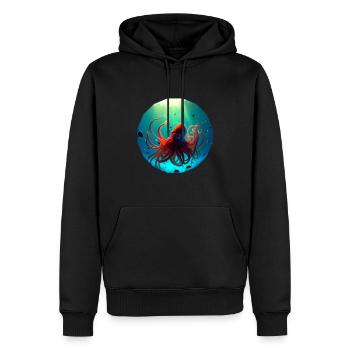 Ocean animals, beautiful octopus - Men’s Premium Organic Hoodie - black - Front - Nico (187cm)