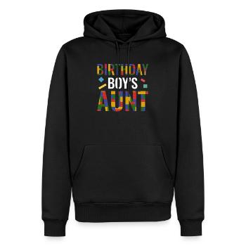 Blocs de construction de la tante du garçon d’anniversaire - Sweat à capuche Premium bio Homme - noir - Devant - Nico (187cm)