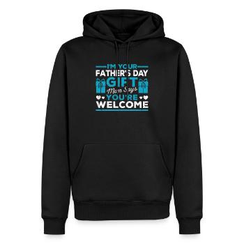 Father's Day daughter son proud daddy husband dad - Men’s Premium Organic Hoodie - black - Front - Nico (187cm)