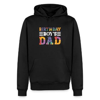 Vater Des Geburtstagskindes Baut Bauklötze - Männer Premium Bio Hoodie - Schwarz - Vorne - Nico (187cm)