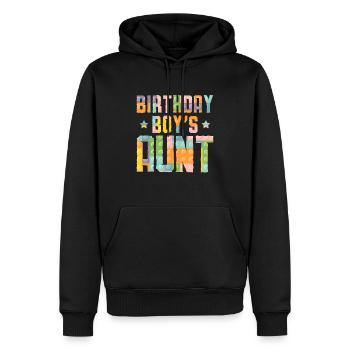 Blocs de construction de la tante du garçon d’anniversaire - Sweat à capuche Premium bio Homme - noir - Devant - Nico (187cm)