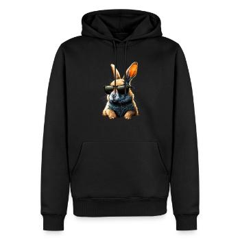 Lapin cool avec des lunettes de soleil - Sweat à capuche Premium bio Homme - noir - Devant - Nico (187cm)