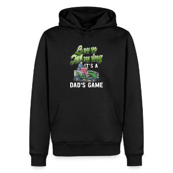 Tonte de pelouse Drôle de papa Fête des pères Tondeuse à gazon Pelouse - Sweat à capuche Premium bio Homme - noir - Devant - Nico (187cm)