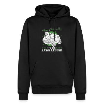 tonte de pelouse drôle papa fête des pères tondeuse à gazon pelouse - Sweat à capuche Premium bio Homme - noir - Devant - Nico (187cm)