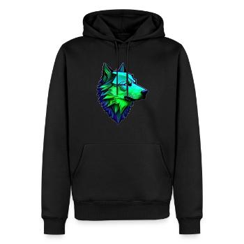 Wolf polygonale Form - Männer Premium Bio Hoodie - Schwarz - Vorne - Nico (187cm)