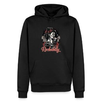 Rockabilly Musik Shirt im Vintage Design - Männer Premium Bio Hoodie - Schwarz - Vorne - Nico (187cm)