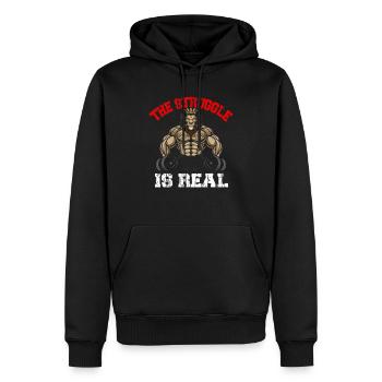 The struggle is real - Men’s Premium Organic Hoodie - black - Front - Nico (187cm)
