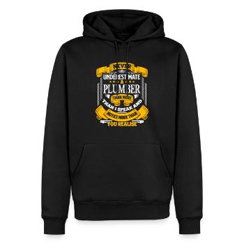 Plumber Never Underestimate A Plumber - Men’s Premium Organic Hoodie - black - Front - Nico (187cm)
