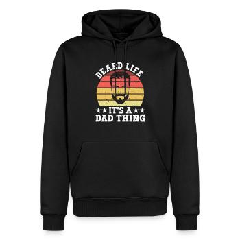 Beard Life It's A Dad Thing - Bearded Father Bart - Men’s Premium Organic Hoodie - black - Front - Nico (187cm)