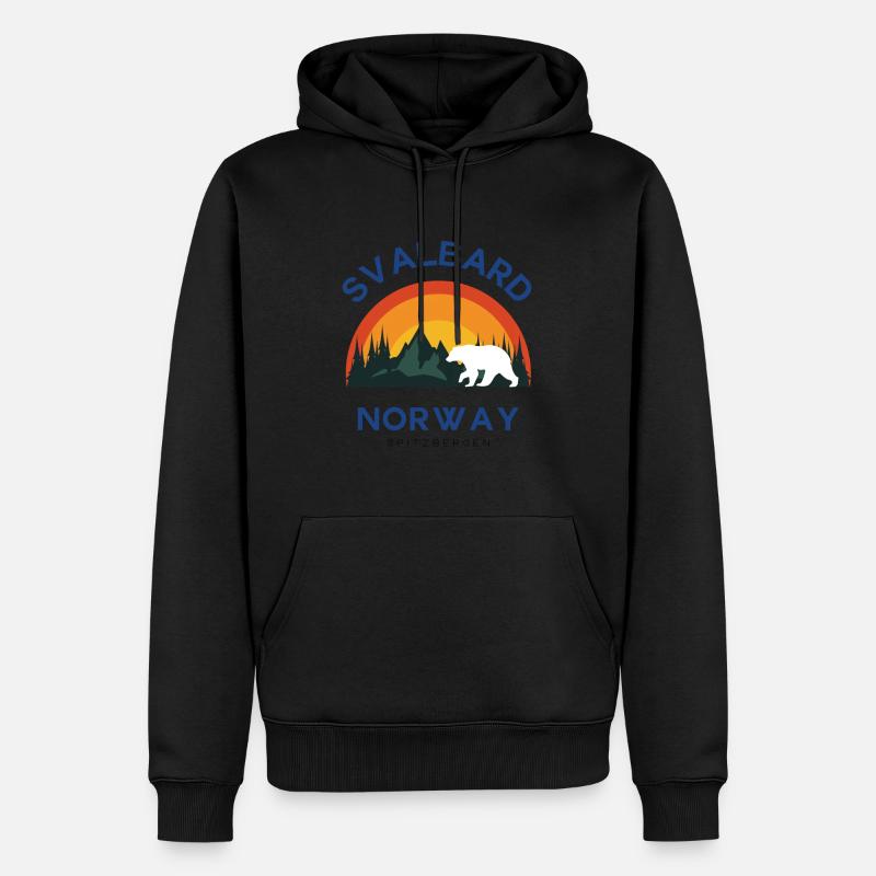 Spitzbergen Design Norwegen Svalbard - Männer Premium Bio Hoodie - Schwarz