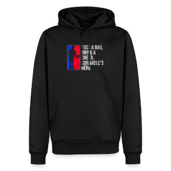 Cornhole Player Blind Hole - Funny Cornhole - Men’s Premium Organic Hoodie - black - Front - Nico (187cm)