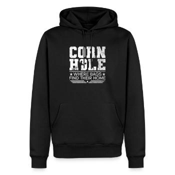 Cornhole Player Blind Hole - Funny Cornhole - Men’s Premium Organic Hoodie - black - Front - Nico (187cm)
