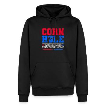 Cornhole Player Blind Hole - Funny Cornhole - Men’s Premium Organic Hoodie - black - Front - Nico (187cm)