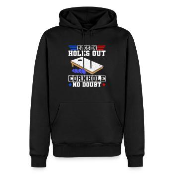 Cornhole Player Blind Hole - Funny Cornhole - Men’s Premium Organic Hoodie - black - Front - Nico (187cm)