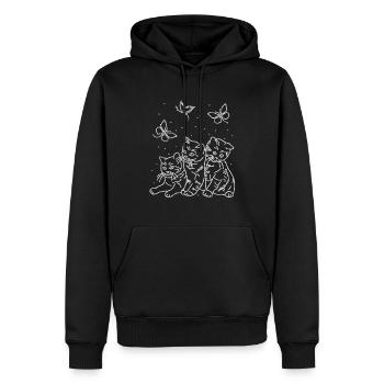 Amoureux des chats - Sweat à capuche Premium bio Homme - noir - Devant - Nico (187cm)
