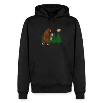 Jouer au Bigfoot Cornhole - Funny Cornhole - Sweat à capuche Premium bio Homme - noir - Devant - Nico (187cm)