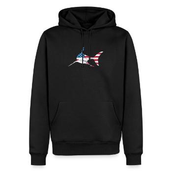 Shark July 4 American Flag Patriotic US - Men’s Premium Organic Hoodie - black - Front - Nico (187cm)
