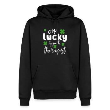 ein glücklicher Logopäde St. Patricks Day Rede - Männer Premium Bio Hoodie - Schwarz - Vorne - Nico (187cm)