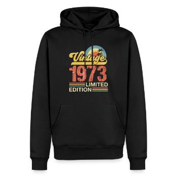50ème Anniversaire 50 ans 1973 Cadeau Vintage - Sweat à capuche Premium bio Homme - noir - Devant - Nico (187cm)