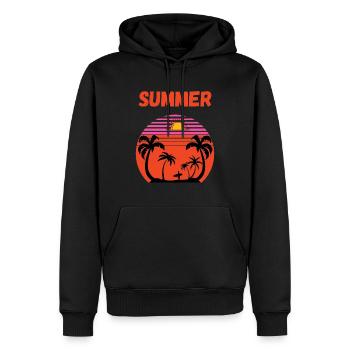 Summer - Men’s Premium Organic Hoodie - black - Front - Nico (187cm)