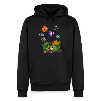 Aquarium - Männer Premium Bio Hoodie - Schwarz - Vorne - Nico (187cm)