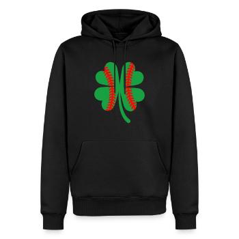 St Patricks Day Shamrock Baseball Saint - Men’s Premium Organic Hoodie - black - Front - Nico (187cm)