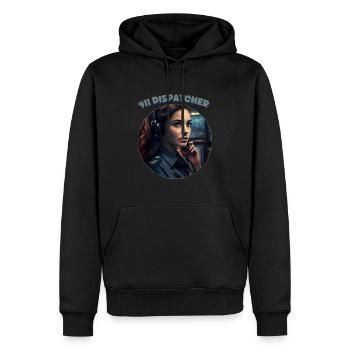 Thin Gold Line, weibliche Bedienerin - Männer Premium Bio Hoodie - Schwarz - Vorne - Nico (187cm)