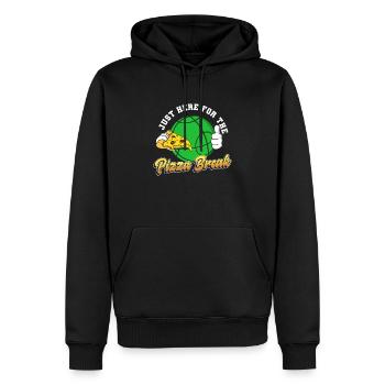 Juste pour la pause pizza ici - boule de pétanque - Sweat à capuche Premium bio Homme - noir - Devant - Nico (187cm)