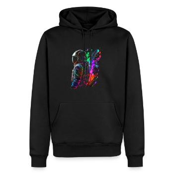 Outer Space Splash Art Coloré Fun Spaceman - Sweat à capuche Premium bio Homme - noir - Devant - Nico (187cm)