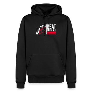 La balle de boccia les bat tous - Boccia ball - Sweat à capuche Premium bio Homme - noir - Devant - Nico (187cm)