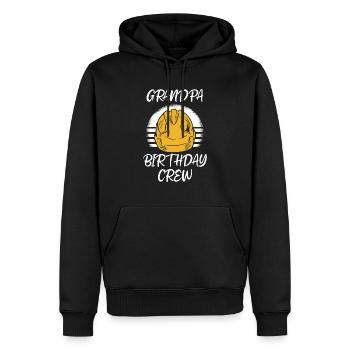 Grand-père de l’équipe d’anniversaire - construction d’anniversaire - Sweat à capuche Premium bio Homme - noir - Devant - Nico (187cm)