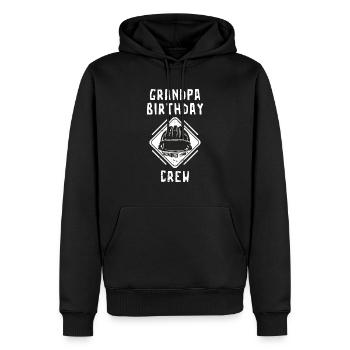 Grand-père de l’équipe d’anniversaire - construction d’anniversaire - Sweat à capuche Premium bio Homme - noir - Devant - Nico (187cm)