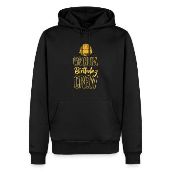 Grand-père de l’équipe d’anniversaire - construction d’anniversaire - Sweat à capuche Premium bio Homme - noir - Devant - Nico (187cm)