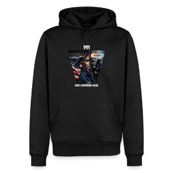 Un objectif commun - Sweat à capuche Premium bio Homme - noir - Devant - Nico (187cm)