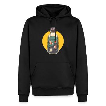 Space Bottle Bunnies Astronaut Rabbit - Männer Premium Bio Hoodie - Schwarz - Vorne - Nico (187cm)