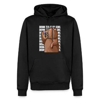 Drink Tea Stay Cool Bear Kräutertee Liebhaber Tee - Männer Premium Bio Hoodie - Schwarz - Vorne - Nico (187cm)