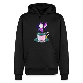 Space Moon Tea Drinking Tea Lover - Männer Premium Bio Hoodie - Schwarz - Vorne - Nico (187cm)
