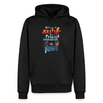 Vintage surfendes lustiges Surfer - Männer Premium Bio Hoodie - Schwarz - Vorne - Nico (187cm)