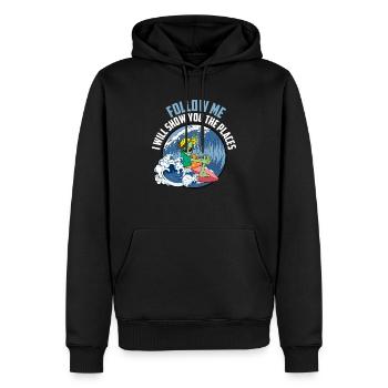 Alien Surfing Wassersport Surfbrett - Männer Premium Bio Hoodie - Schwarz - Vorne - Nico (187cm)