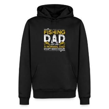 Papa pêcheur comme un papa ordinaire sauf beaucoup - Sweat à capuche Premium bio Homme - noir - Devant - Nico (187cm)