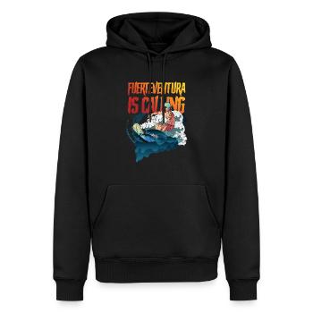 Surf Kanarische Inseln Fuerteventura Surf - Männer Premium Bio Hoodie - Schwarz - Vorne - Nico (187cm)
