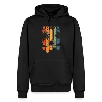 Vintage Aruba Insel Niederlande Feiertag - Männer Premium Bio Hoodie - Schwarz - Vorne - Nico (187cm)