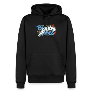 Argentinien Reisende Flora Buenos Aires - Männer Premium Bio Hoodie - Schwarz - Vorne - Nico (187cm)