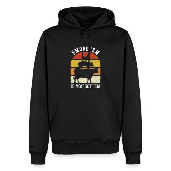 Smok 'em If You Got 'em Meat Saison des barbecues - Sweat à capuche Premium bio Homme - noir - Devant - Nico (187cm)