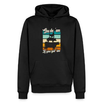 Smok 'em If You Got 'em Meat Saison des barbecues - Sweat à capuche Premium bio Homme - noir - Devant - Nico (187cm)