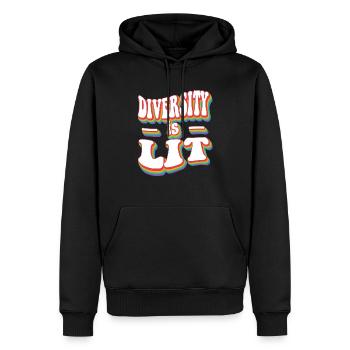 La diversité est éclairée - Pride Rainbow LGBTQ+ - Sweat à capuche Premium bio Homme - noir - Devant - Nico (187cm)